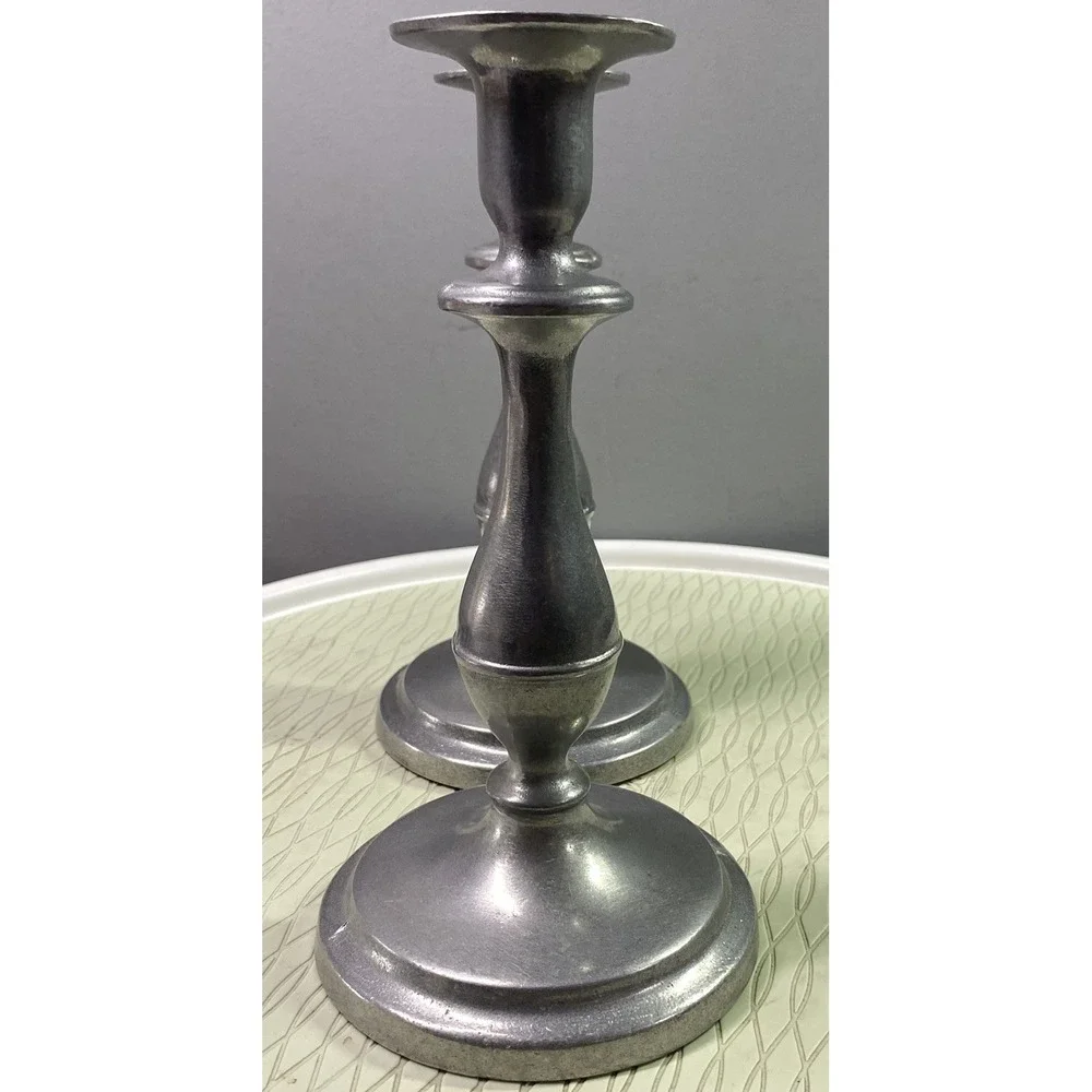 Wilton Armetale RW Pewter Pair of 2 Candlestick‎ Holders 9